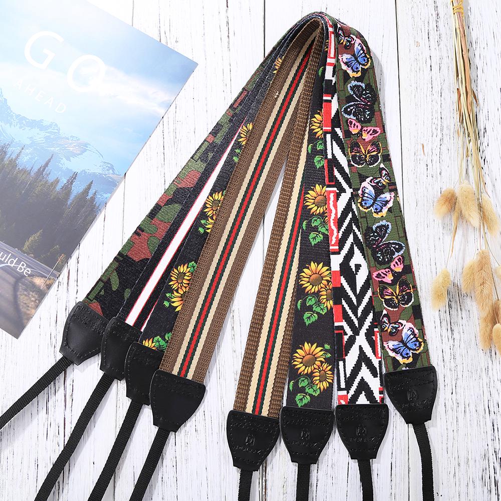 Style Double Cotton Yard Colorful Pattern Shoulder Neck Strap Camera Strap Bags Wristband Replacement for Canon SLR