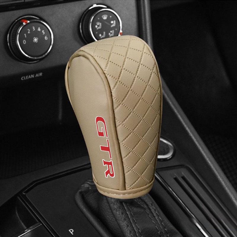 1pc Car Gear Shift Cover PU Leather Shift Lever Cover Gearbox Shifter Knob For Nissan GTR C210 R30 GTS-R R33 R34 GT-R R35 Nismo