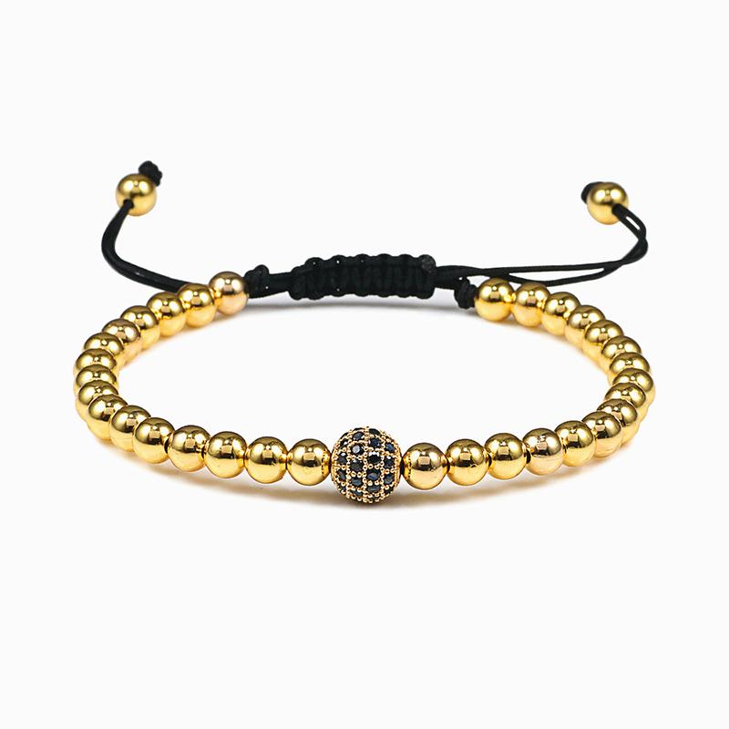 Charm Skull Head Copper Beads Bracelets Handmade Pave CZ Skeleton Crystal Adjustable Bracelet Punk Wrist Jewelry for Women Men