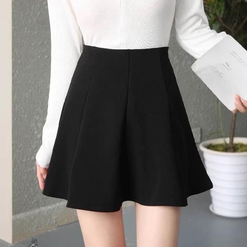 Women s High-Waist Black A-Line Puffy Skirt - Spring 2026 Trend S