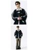 American Three-Stripes Unisex Heavyweight Baseball Jacket - Trendy Autumn/Winter Striped Patchwork Outerwear for Teens