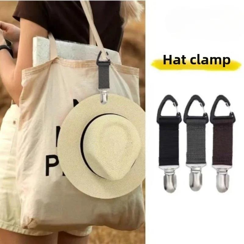 [2pcs Color Random] Hat Outdoor Storage Clip Can Be Hung On Backpacks, Portable Equipment Storage Clip for Outdoor Travel