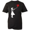 Banksy Flicka med Ballong T-shirt, Konstverk Gatukonst Inspirerad Graffiti Tee Topp