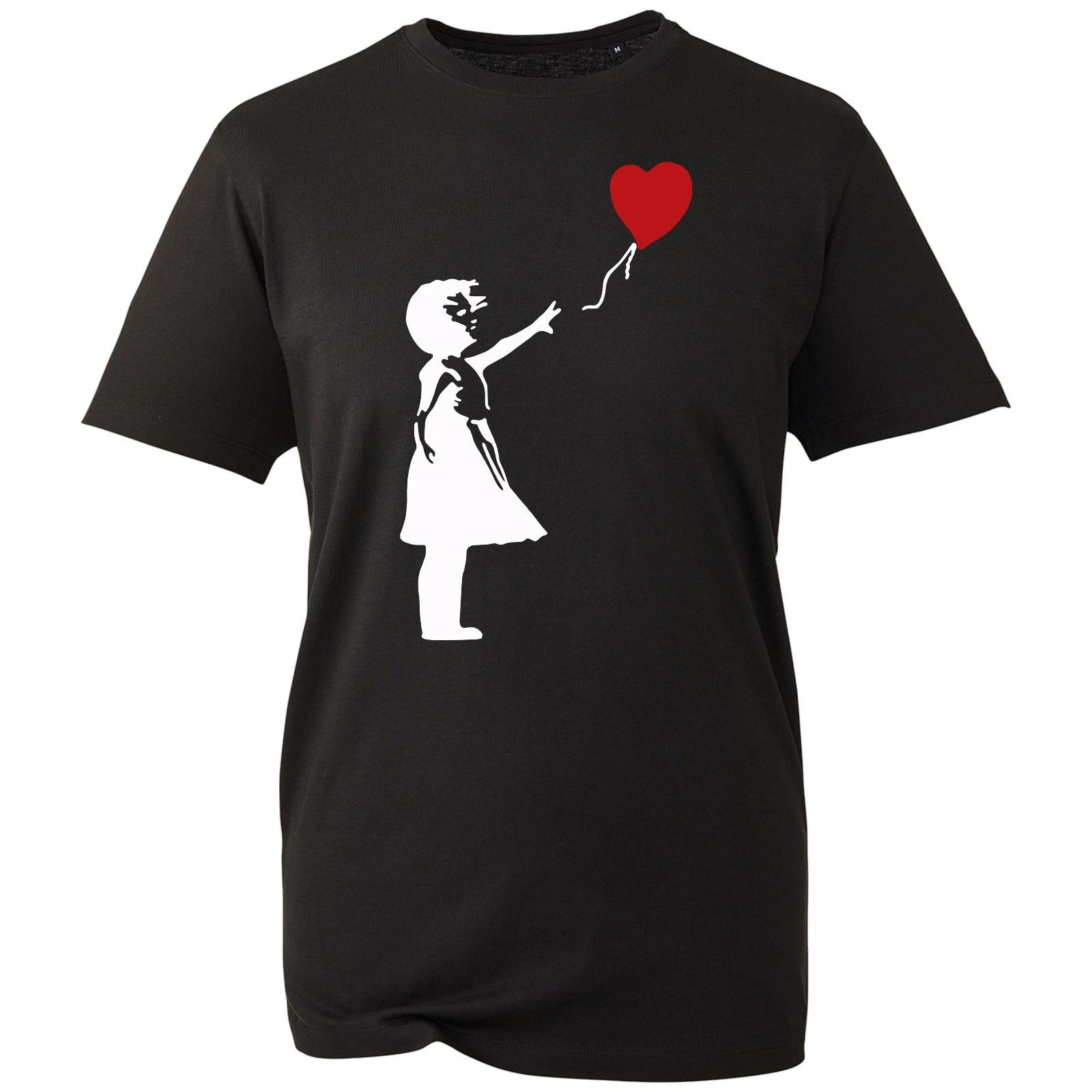Banksy Girl With Balloon T-Shirt, Artwork Street Art Inspired Graffiti Tee Top L