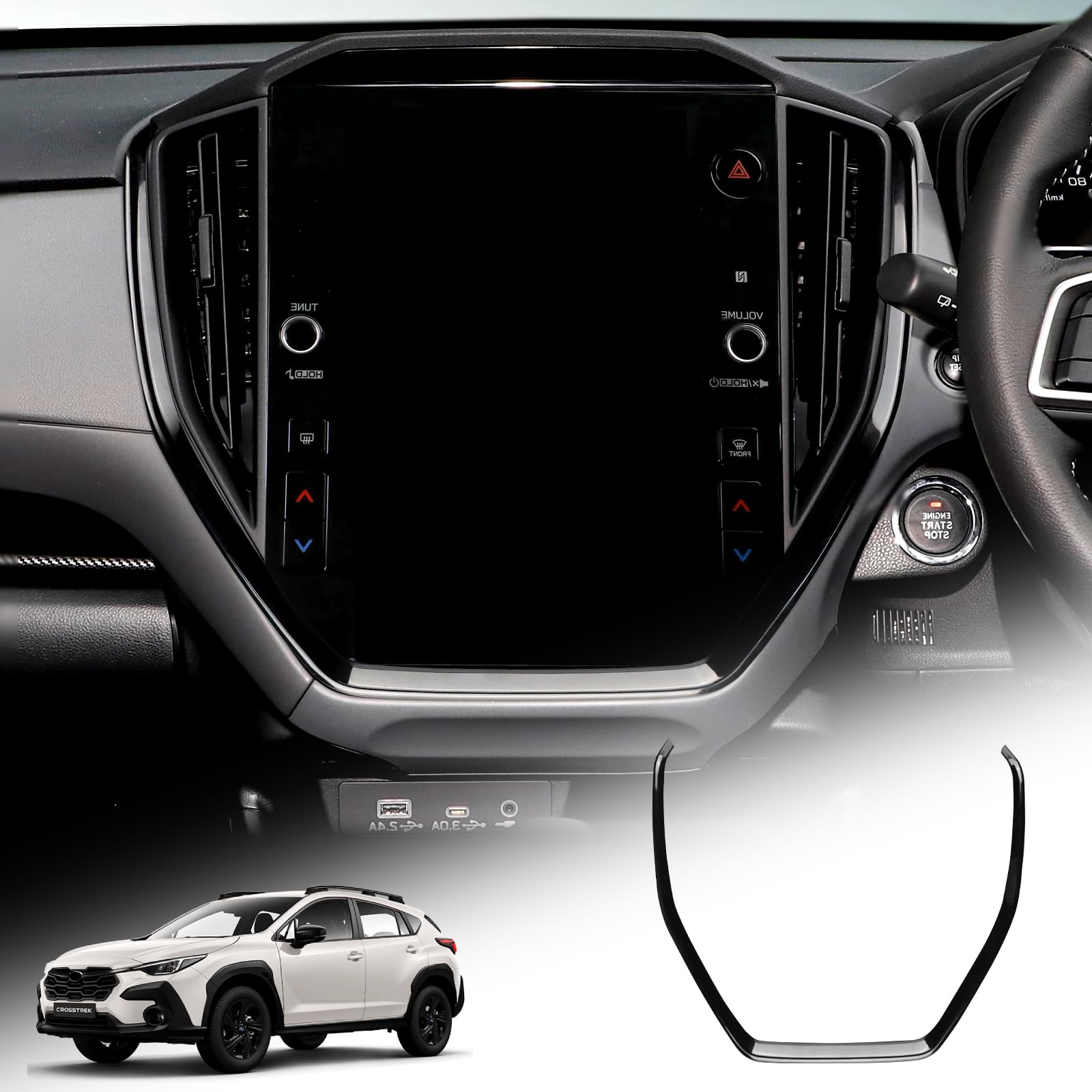 

KUNGKIC Subaru New Crosstrek Поколение GU 2022 2023 2024 2025 Специальная Декоративная Рамка Навигационного Экрана Центральной Консоли Отделка Интерьера Кастомный ABS