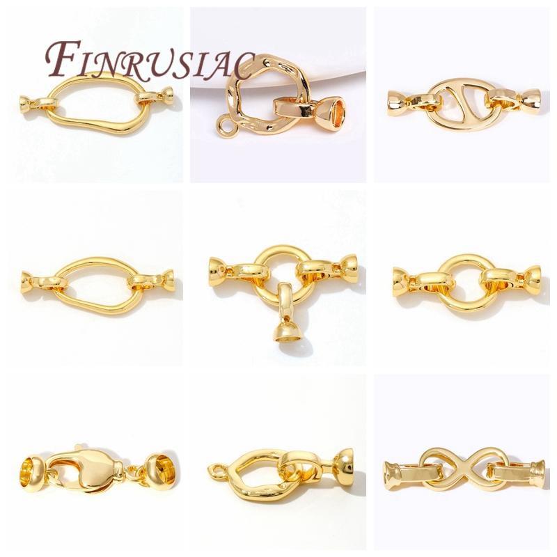 18K Gold Plated Connector Clasps Accessories For Bracelets,Brass Metal Locks For Jewelry,Fasteners Clasp,DIY Necklace Findings
