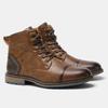 Men's Boots New Plus Size Men's Leather Boots Single Boots Fashionable Workwear Short Boots High Top Shoes