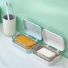 Plastic Soap Box with Lid Soap Box Non-water-accumulating Laundry Soap Box Non-perforated Water-draining Storage Box