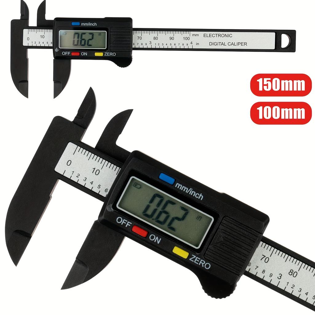 150mm 100mm Elektronische Digitale Messschieber Kohlefaser Zifferblatt Nonius Messschieber Mikrometer Messwerkzeuge Digitale Lineale für Innen- und Außendurchmesser