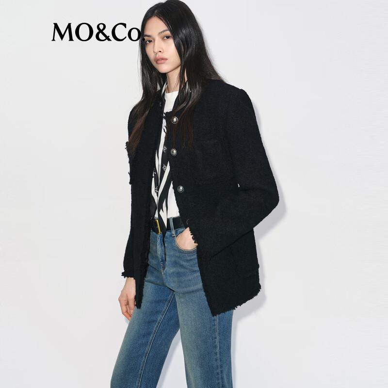 MO&Co. Women's Wool Blend Stand Collar Long Sleeve Sweater