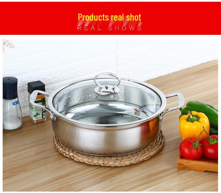 304 Stainless Steel Non-stick Stew Pot with Thickened Composite Bottom for Gas & Induction