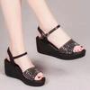 Fashion Clogs With Heel Comfort Shoes for Women High Sandals Female Increasing Height Muffins shoe 2024 Summer Thick High-heeled Flat Be