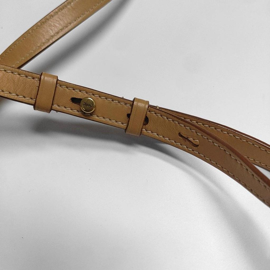 [Pre-Owned] Kaia Gold Logo Flap Leather Saddle Bag - Excellent #1GNG1QG