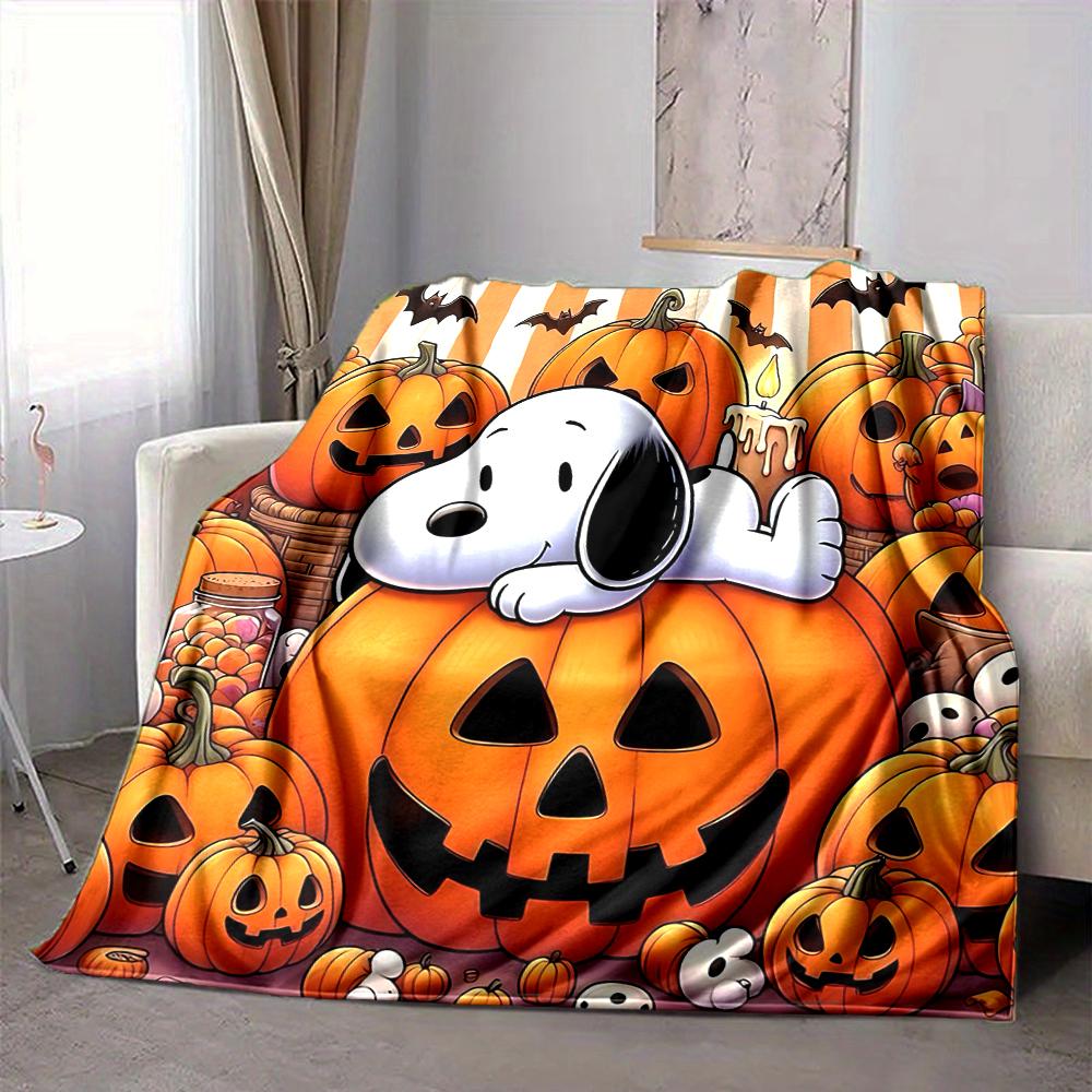 1Pc Snoopy'S Halloween Adventure Blanket Soft And Comfortable Casual Warm Camping Travel Christmas Halloween Gift M91789