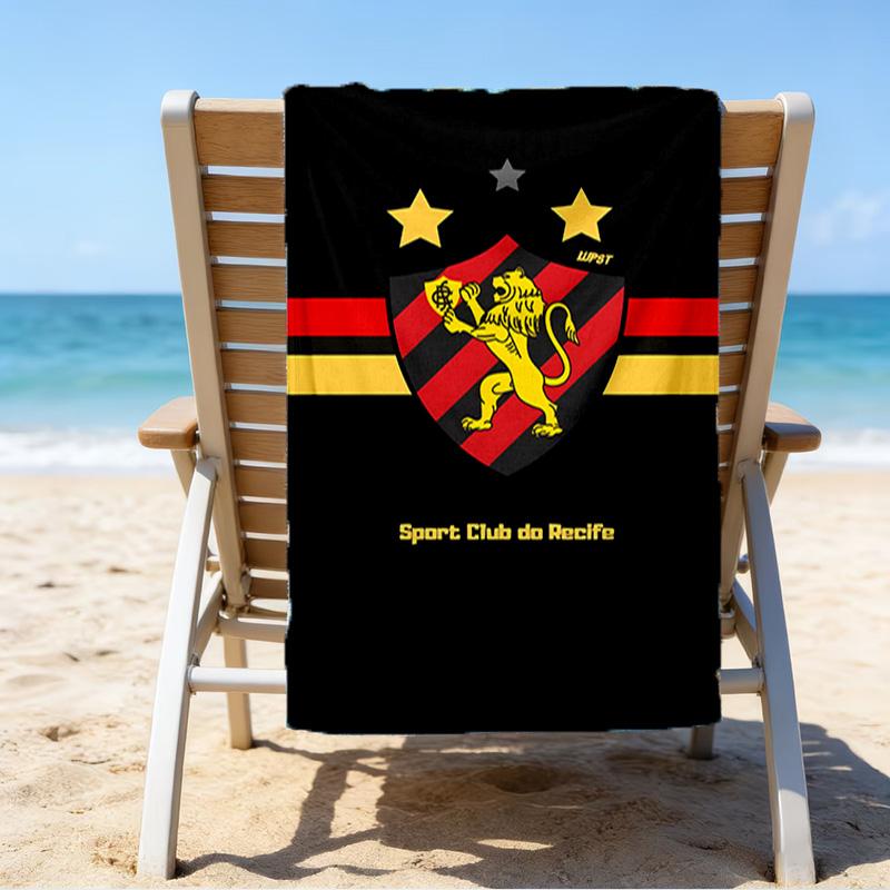 Sportverein Fußballwappen Aufdruck Strandtuch, Super Weiche Mikrofaser, Perfektes Geschenk Geburtstag, für Pool, Strand, Reisen, für Familie und Freunde