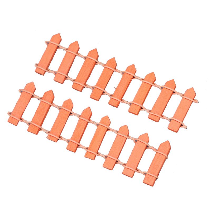 2 Pcs/set 1:12 Doll House Mini Furniture Accessories Micro Scene Solid Color Colorful Wood  Fence