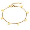 Disc Anklet Bracelet On Leg for Women, Coin Anklet Stainless Steel Chain Adjustable, Summer Beach Anklet Jewelry