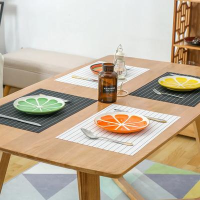 Striped Linen Placemats Dining Table Mat Non-slip Disc Bowl Pads Coasters Kitchen Nordic Table Accessories Home Decor