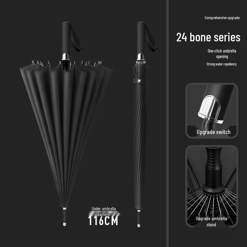 Heavy-Duty 24-Rib Long Handle Business Umbrella