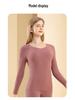 Women's Velvet Warm Base Layer Top - Antibacterial, Round Neck, Plush, Autumn