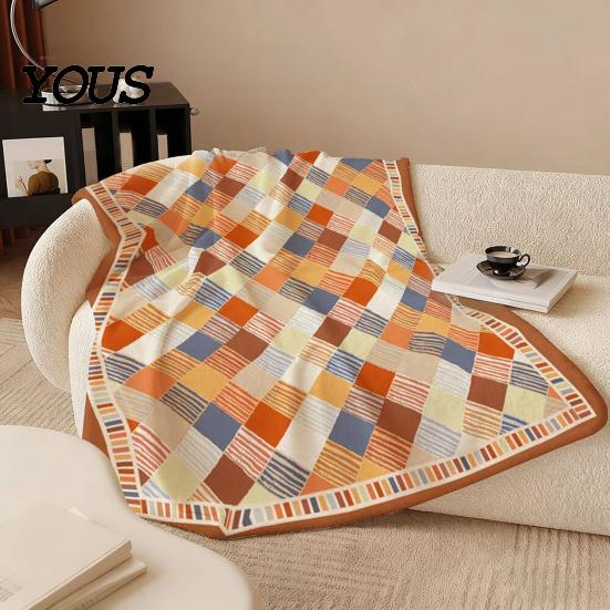 Skin-friendly Nap Blanket for Air-Conditioned Rooms, Lightweight Flannel Throw Blanket, Double-Sided Soft Anti-Static Cozy Shawl Home Office
