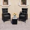 Day and Night - Day and Night Garden Table and Chairs 3 Pieces Synthetic Rattan and Black Glass