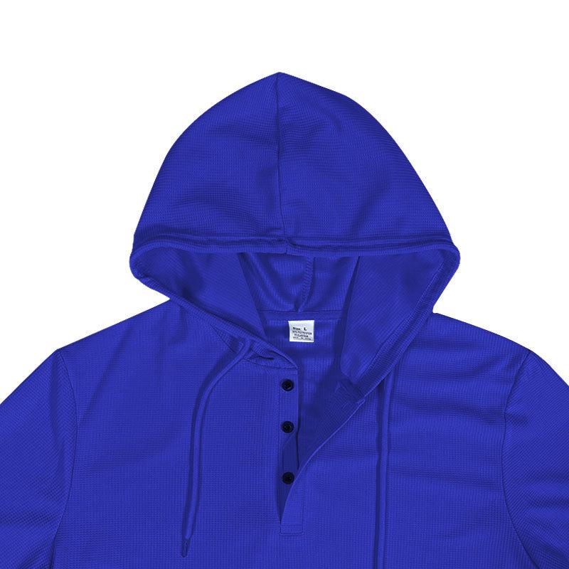 2024 Men's Summer Short-Sleeve Hoodie Henley Shirt for European & American Styles