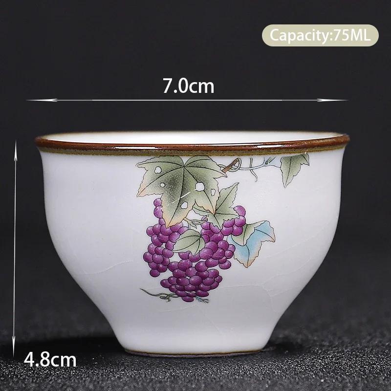 Boutique Ceramic Teacup Meditation Cup Hand Painted Landscape Travel Tea Bowl Handmade Tea Set Accessories Pu'er Master Cup