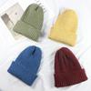 Autumn and Winter Warm Chic Knitted Hat Solid Color Crimped Casual Wool Hat Schoolgirl