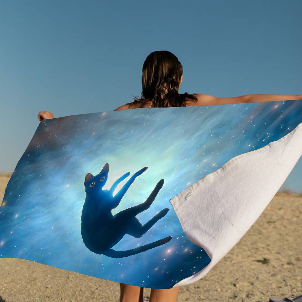 

Movie F-Flow Cat Microfiber Beach Towel Absorbent Quick Dry Soft Yoga Swimming Resort Mountain Climbing Towel W30*H60(CM)