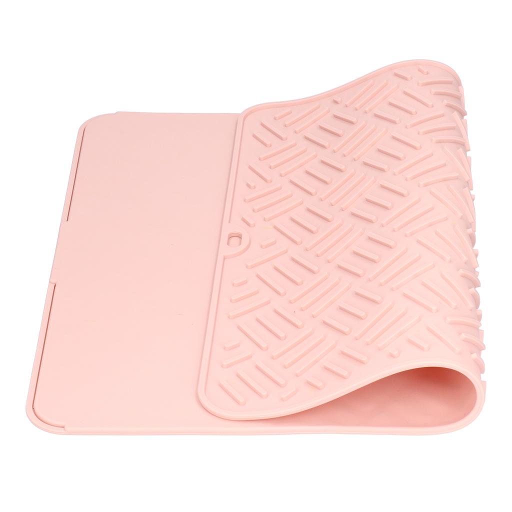 Silicone Heat Insulation Pad Desktop AntiScaldWaterproof Silicone Pad for Home Kitchen(Pink, 45x35cm )