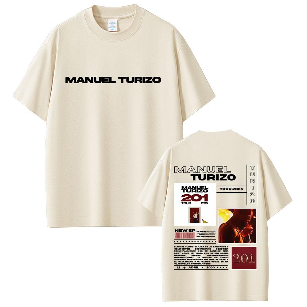 2025 Summer Rapper Manuel Turizo 201 Tour 2025 Men Women Hip Hop Fashion Pop Music Tshirts 100 Pure Cotton Printed Tshirt