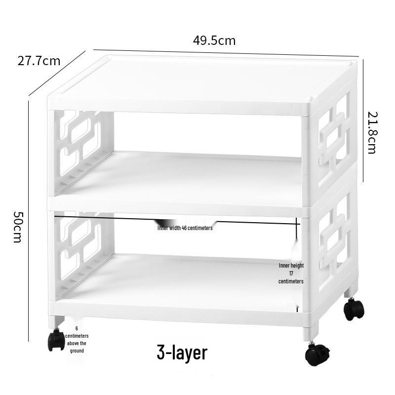 Multi-Layer Movable Storage Rack for Kitchen and Shoes
