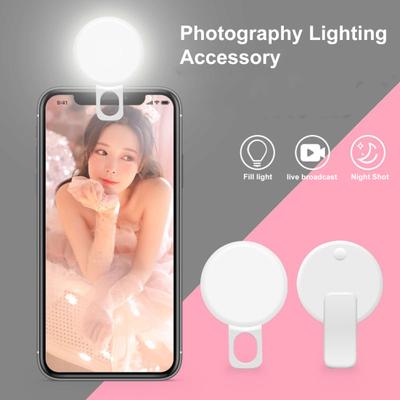 Tragbares LED-Selfie-Blitz-Fülllicht, 3 einstellbare Modi, 20 Perlen, einfach ansteckbar, erhellt Live-Beauty-Fülllicht