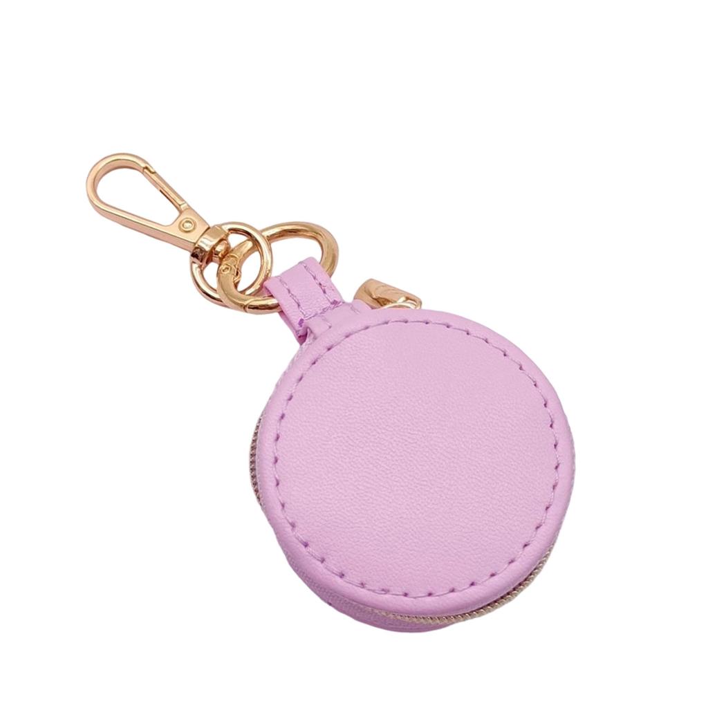 Mini Keychain Jewelry Box Portable Ring Holder Travel Organizers Case Pendant for Women with Soft PU Leather Lining