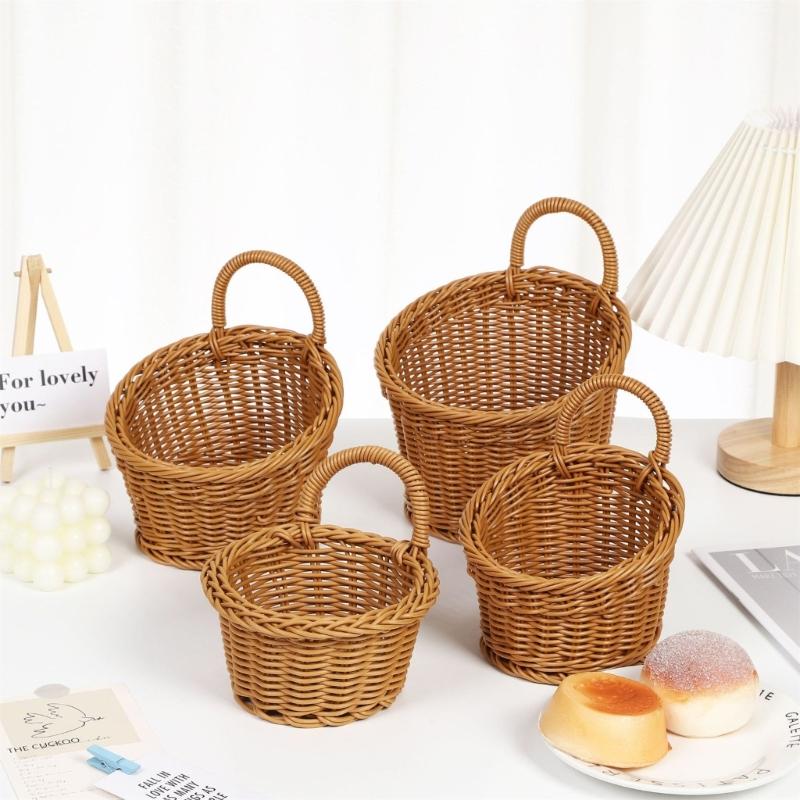 Vintage Wall Mounted Storage Basket Decorative Hanging Organizers For Homes With Sturdy PP Plastic Construction
