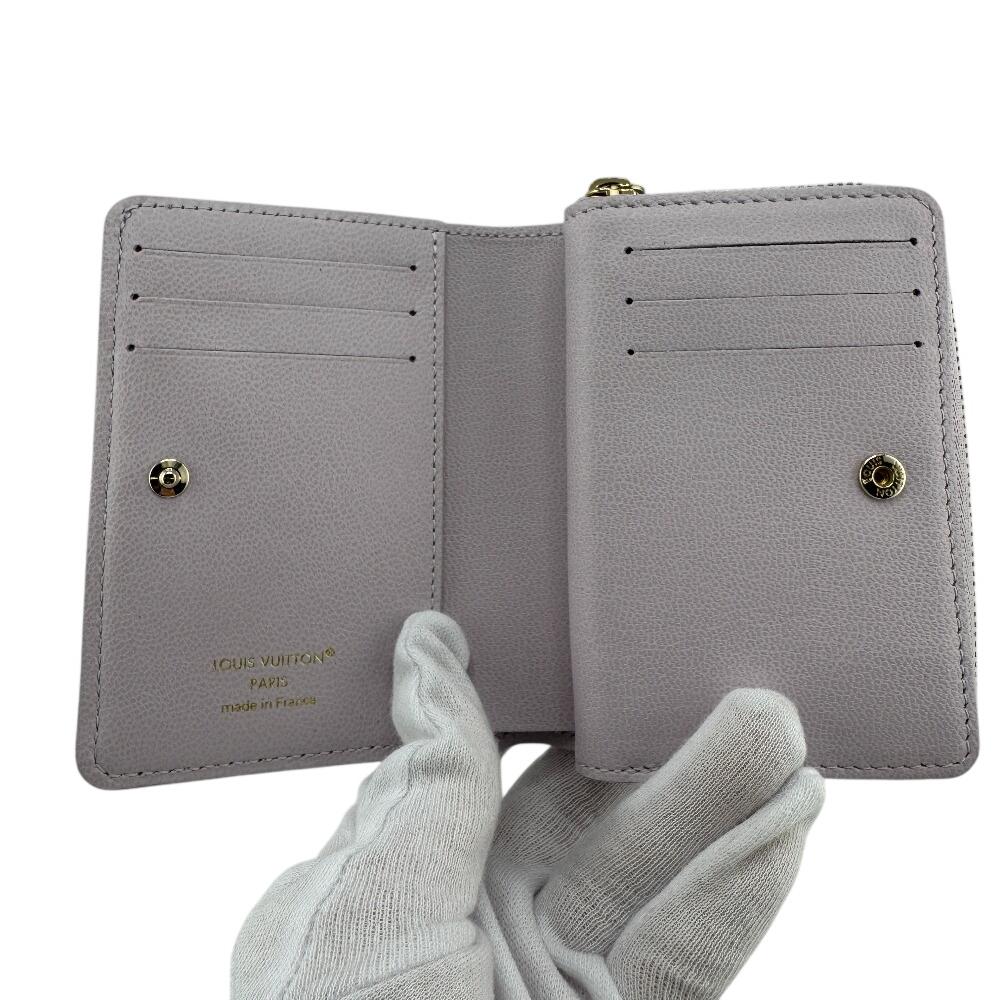 Louis Vuitton M25705 Compact Wallet Monogram Leather Portefeuille Lou Bifold Wallet Misty Lilac Leather Women Used