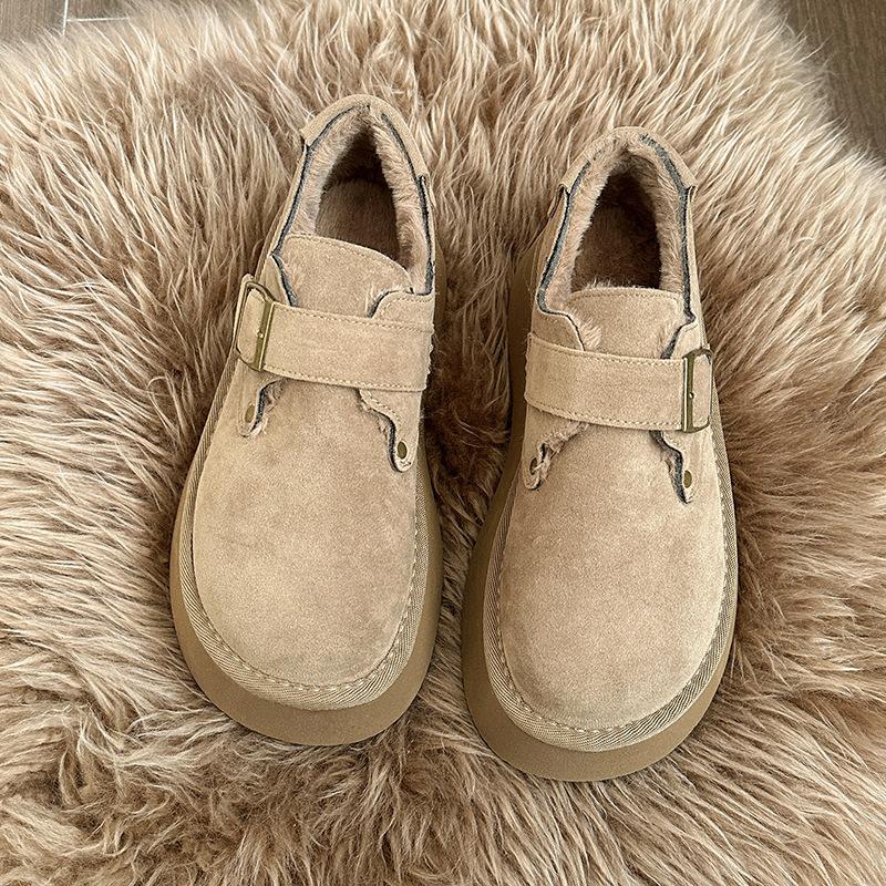 thick-soled velvet shoes women's new autumn and winter fluffy cotton shoes snow boots