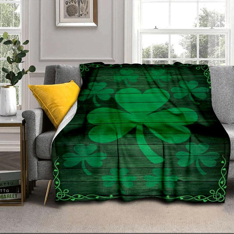 Green Shamrock Celebration Blanket Flannel Blanket Throw Blanket Sofa Cover Blanket Soft Premium Blanket Picnic Blanket Tv Blanket Gifts