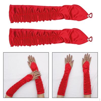 1920S Gloves Satin Fingerless Elegant Long Opera Party Length for Women