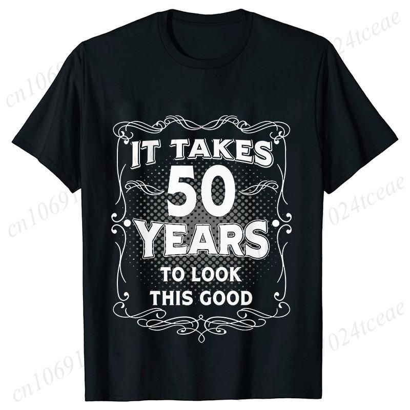Summer Fashion Men's T-Shirt Funny 50th Birthday 3D Printed Short Sleeve Tops Unisex Casual Loose Oversize Outdoor Clothing