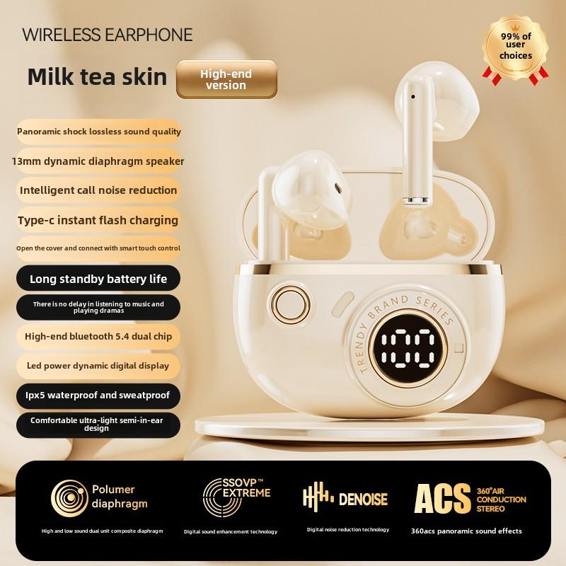 

Бездротова Bluetooth-гарнітура TWS Dual Ear Wireless In-ear Stereo Digital Display Life бежевий