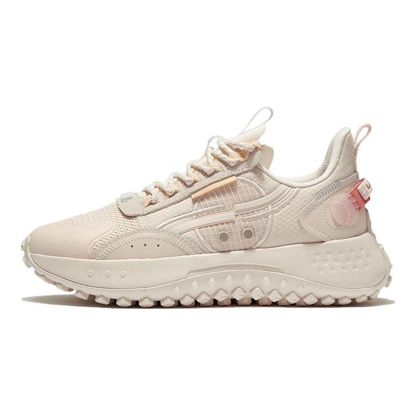 LiNing CF Moon Shadow Cushioning Anti-Slip And Wear-Resistant Low-Top Casual Shoes Women's Matte Ecru AGLR158-4