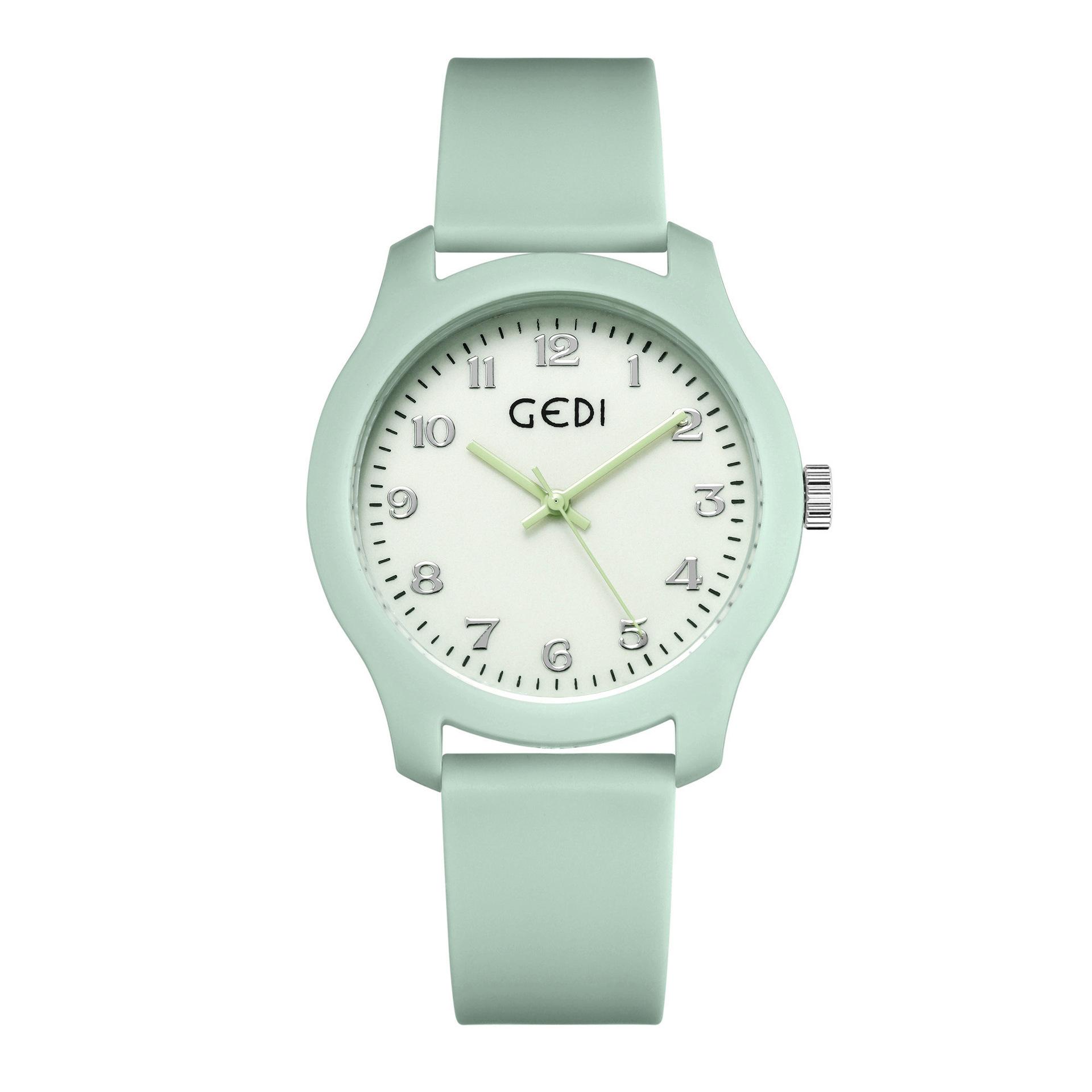 

Student Watch Candy Color Waterproof Silicone Watch Ladies Versatile Quartz Watch 30M Simple світло-зелений колір