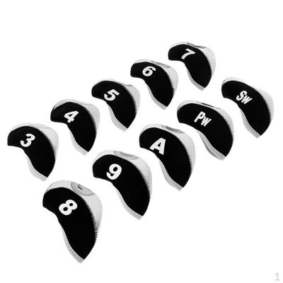 10pcs/pack Golf Club Head Cover Protective Headcover Visible Hole