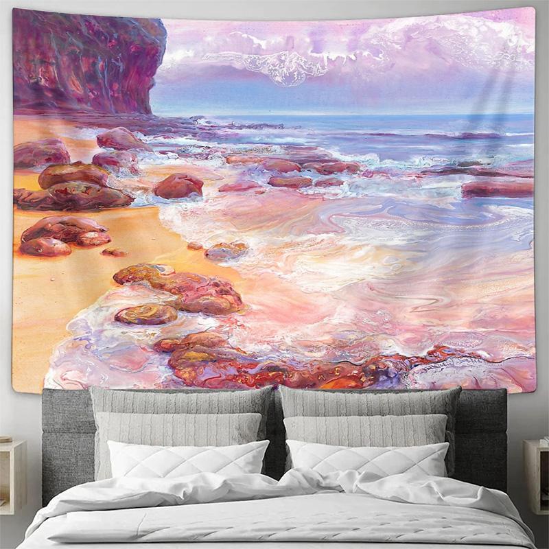 Ocean Wave Tapestry Wall Hanging Sea Landscape Decor Coastal Vibes Beach Theme Home Decor Dorm Room Aesthetic Room Boho Wall Art