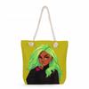 Multifunctional Fairy Tale Style Printed Thick Rope Shoulder Beach Bag Casual Large Capacity Handbag 0106 CLE