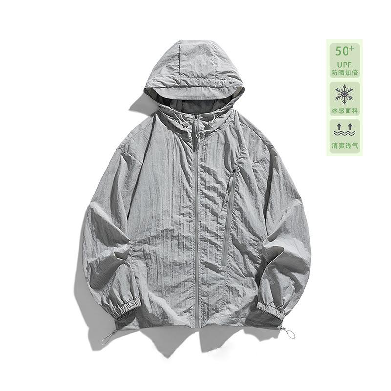 Summer couple anti-ultraviolet skin sunscreen clothing men's and women's UPF10 + light and breathable casual hooded sunscreen clothing