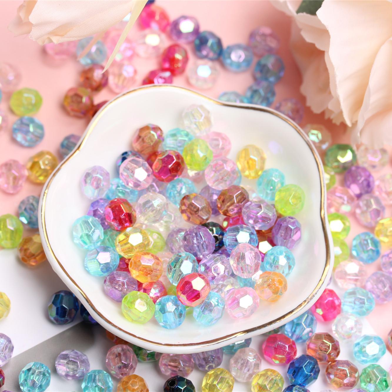 

Акриловые AB цвета, ручная работа, бусины «сделай сам», аксессуары, прозрачные круглые бусины, около 500/240 шт., материал бусин, 6/8 мм, симфония для дома 7*8mm 240PCS