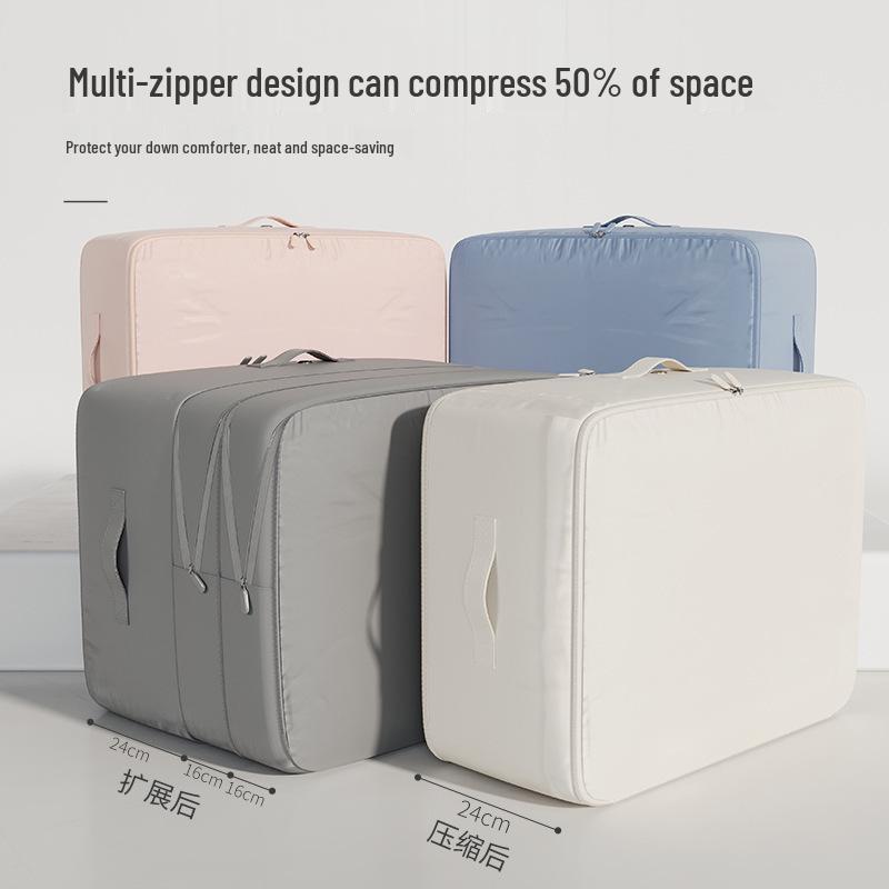 Compressible Satin Cotton Down Jacket Storage Bag – Portable Travel Organizer